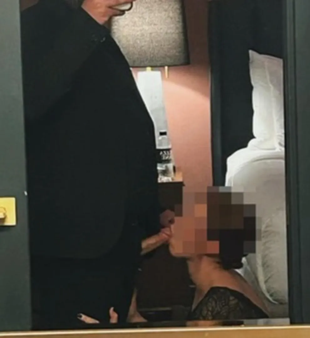 We snuck away from the wedding for a sensual blowjob