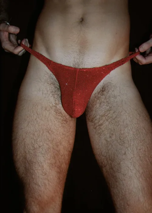 Wearing a thong to make sure you can see all the hair on my legs