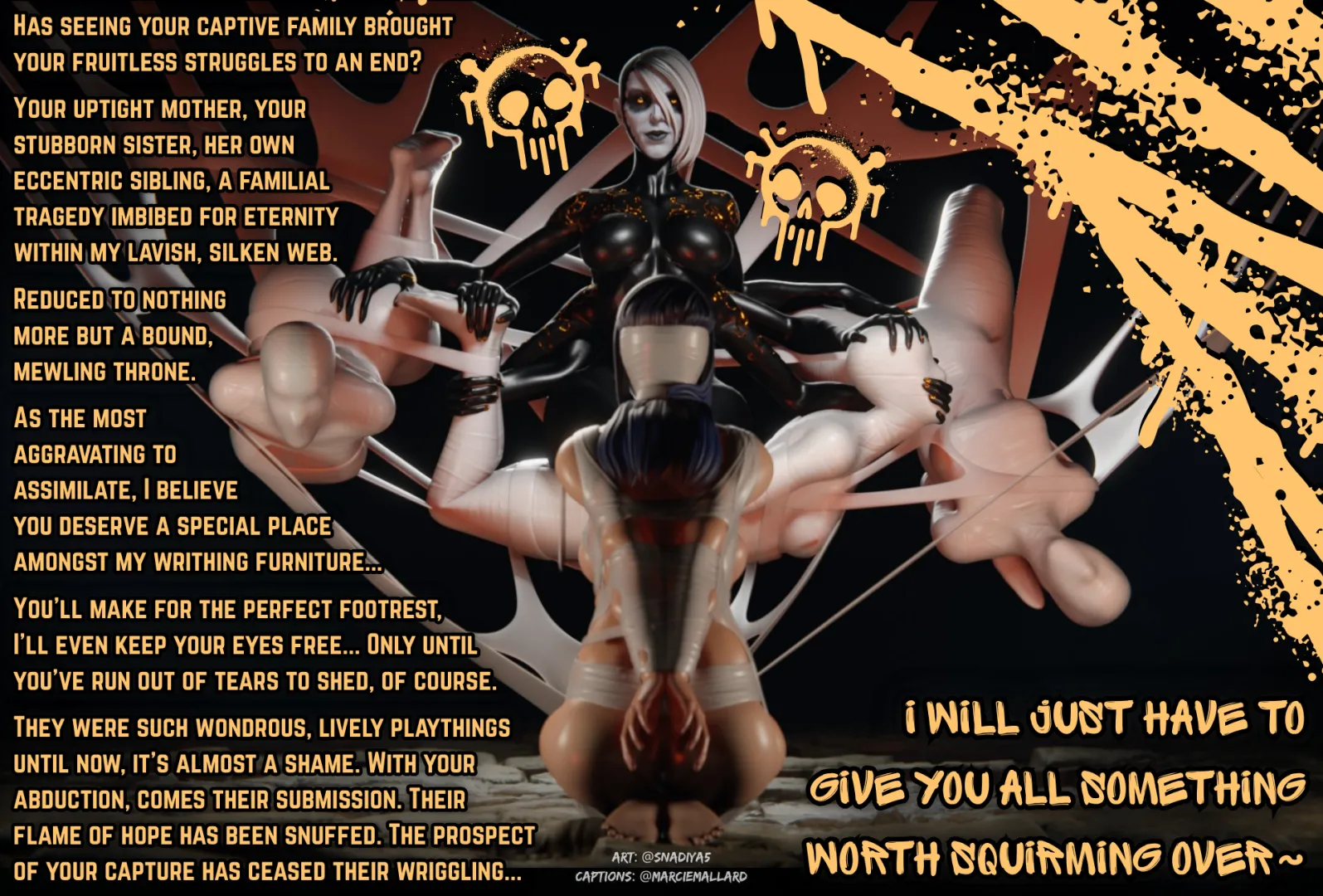 Webbed up women~ [Lezdom] [3D] [Noncon] [Webs] [Bondage] [Bound] [LOL] [Credits in Caption]