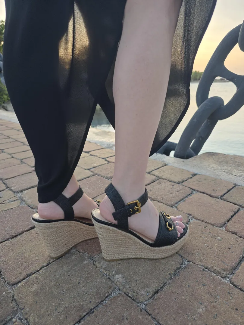 Wedges & sheer dresses