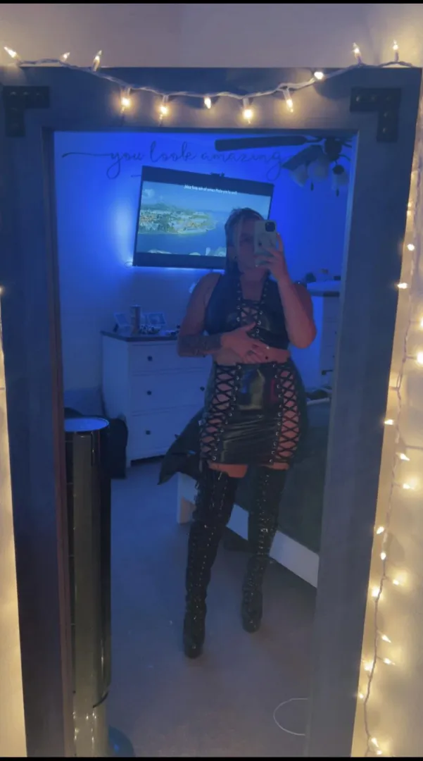 What are you doing if I show up dressed like this and tell you…sit down, shut up and let me use your cock 