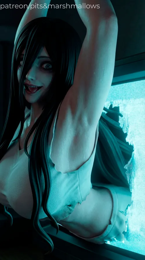 What’s weirder: the fact that I’m crawling out of your TV, or how much you want to smell my WELL-DAMPED pits?  ( pits&marshmallows )