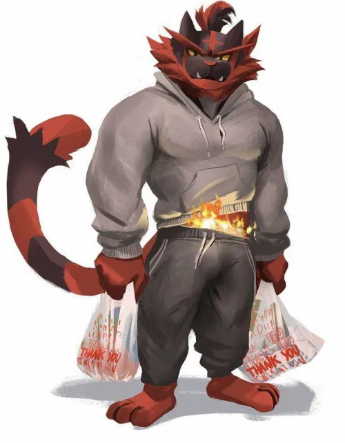 When I choose to shift into the world of anthro Pokemon I didn’t know you couldn’t pick your new body so instead of being a small 22 year old woman I am a 35 year old male incineroar. Who did you become?