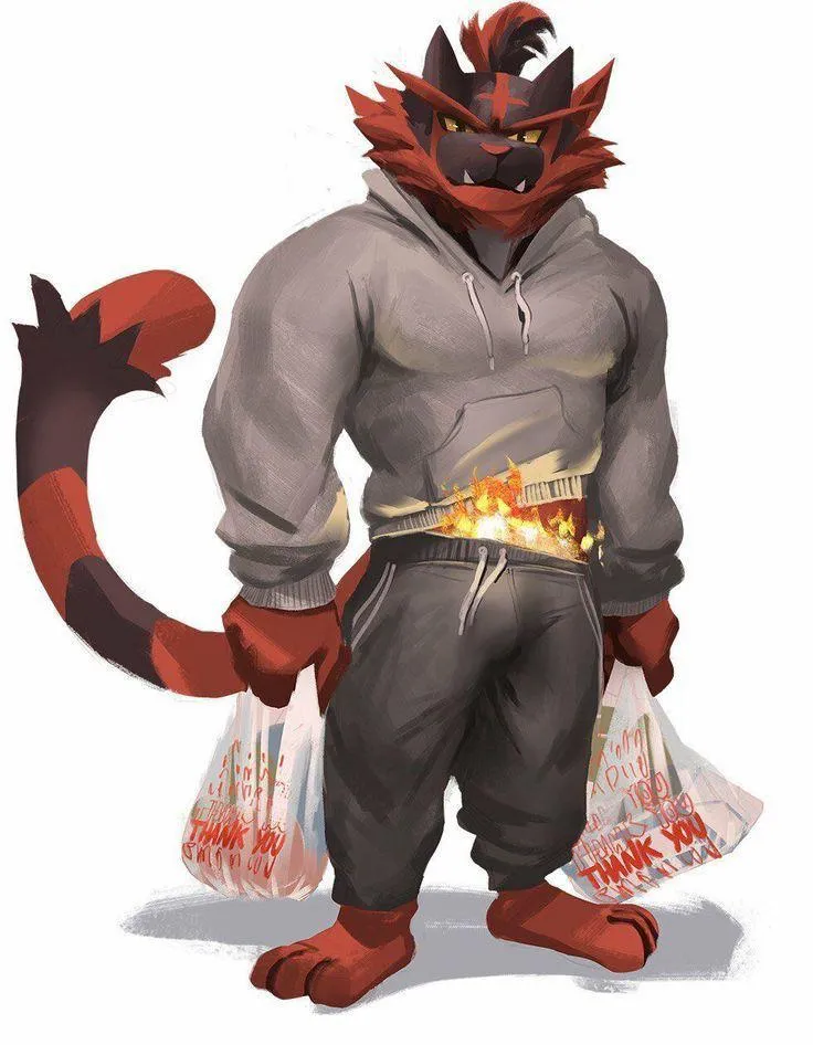 When I choose to shift into the world of anthro Pokemon I didn’t know you couldn’t pick your new body so instead of being a small 22 year old woman I am a 35 year old male incineroar. Who did you become?
