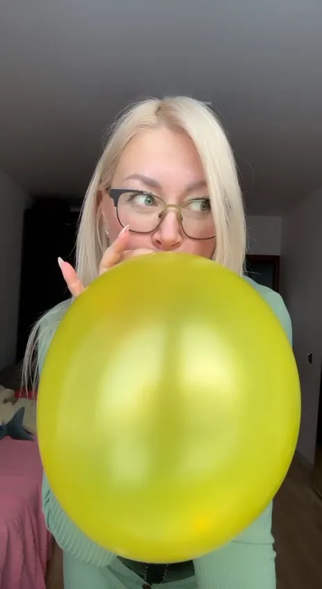 When you're blowing up a balloon but also monitoring the approach of the cat