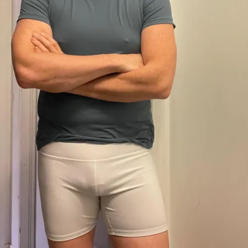 white compression shorts
