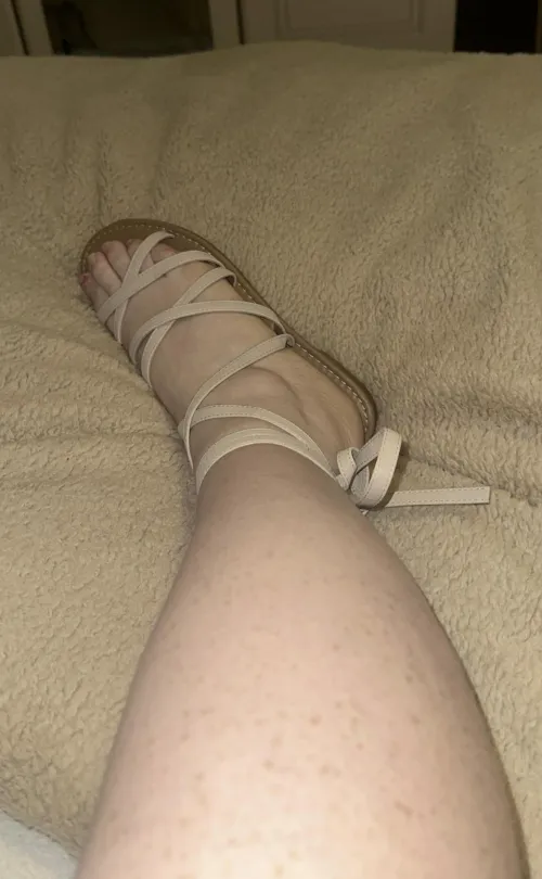 wifes feet in her sandals