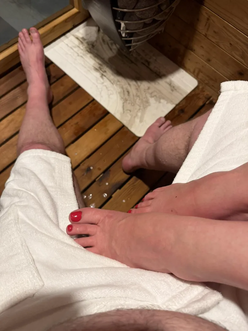 With a partner in the sauna 