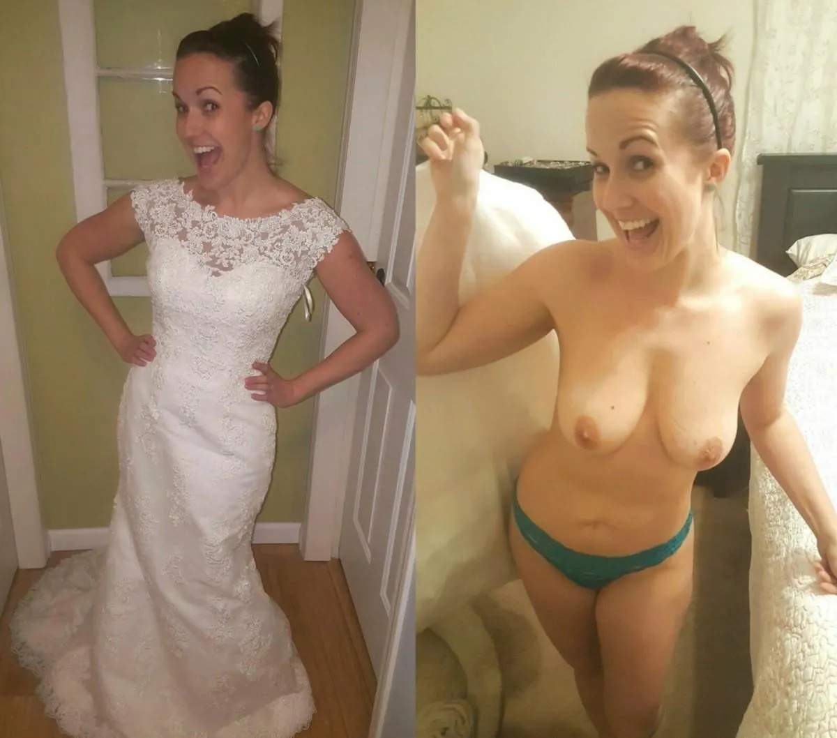 With and without a wedding dress