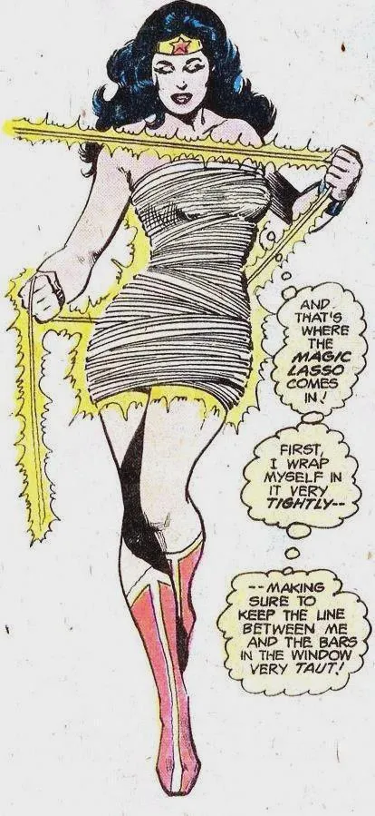 Wonder Woman is into self bondage.