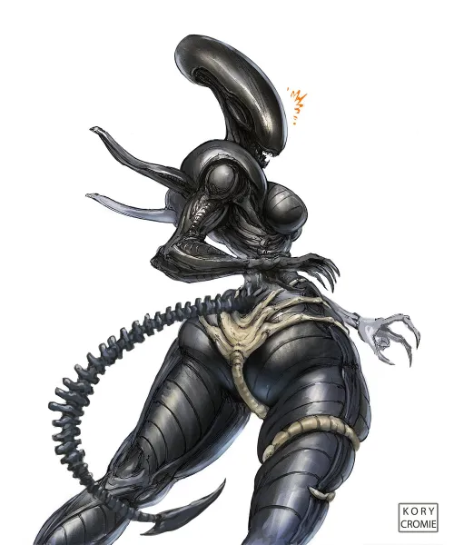Xenomorph with a kinky facehugger [F] (TheGeniusFetus)