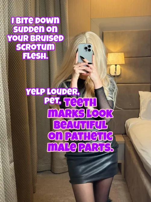 Yelp while my teeth mark your nuts [no imagefap]