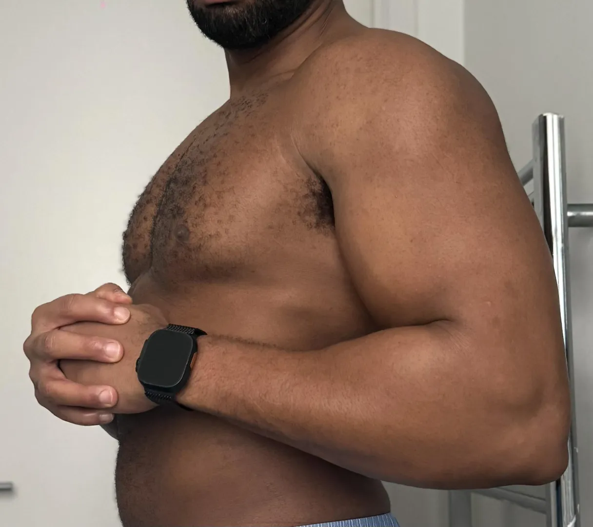 You can hold on to my shoulders as I put you through your paces