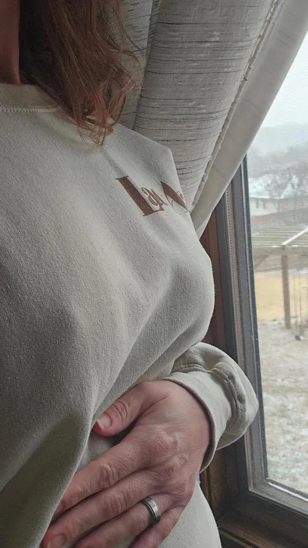 You know it's cold when they poke through a sweatshirt