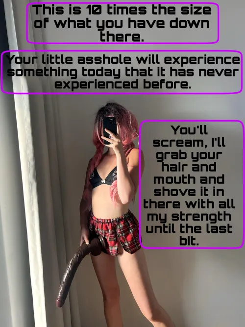 You'll scream, I'll grab your hair ! Your little hole will experience something extra!! [no imagefap]