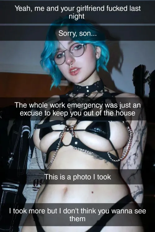 Your dad told you to go to the office due to a work emergency last night.. it was just an excuse to fuck your gf