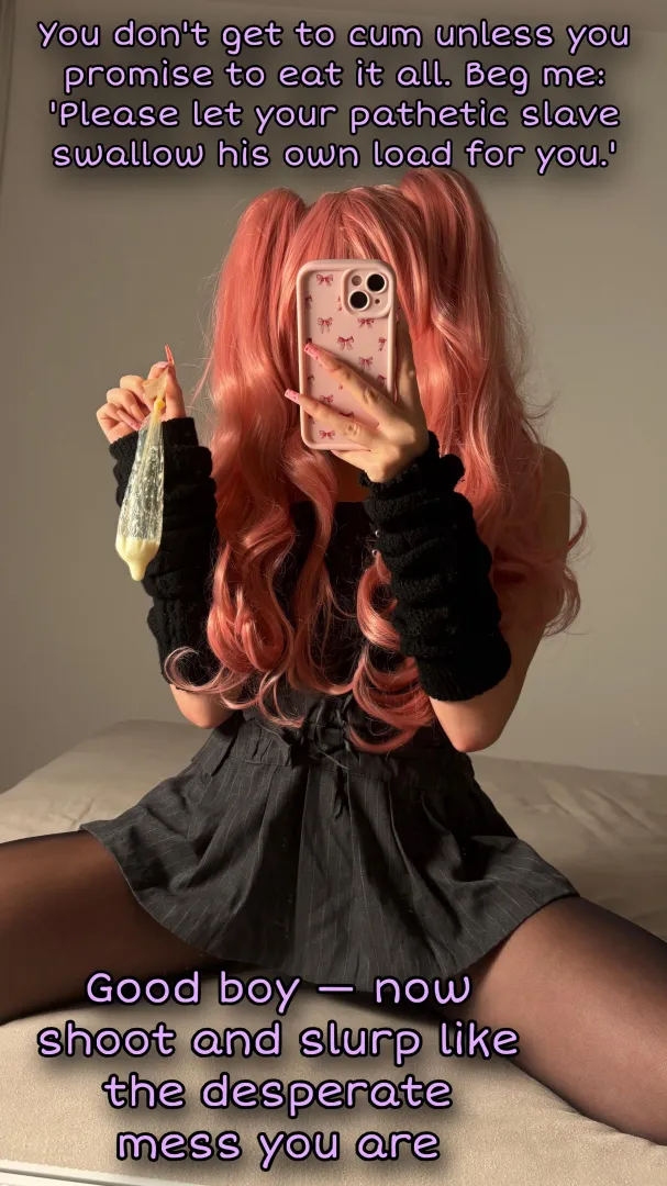 You're so close..but remember orgasm aren't free. Lick your own floor like a good puppy boy!