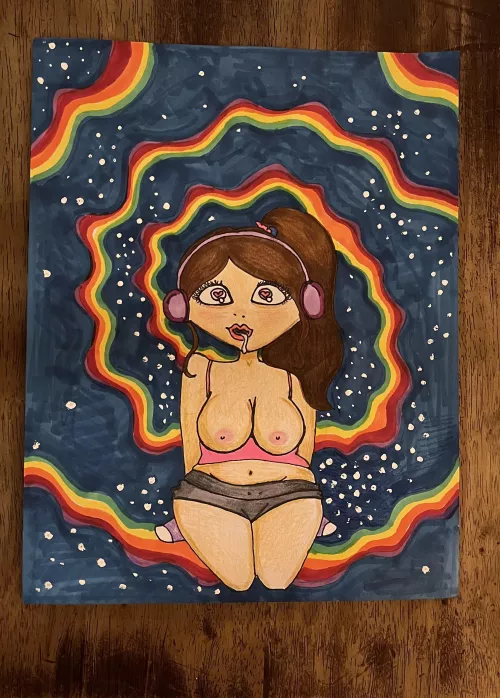 Artwork made while listening to bimbo audio💕🌀✨