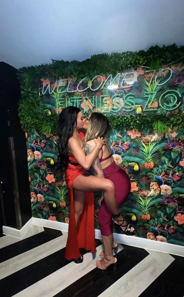 Dressed up and kissing