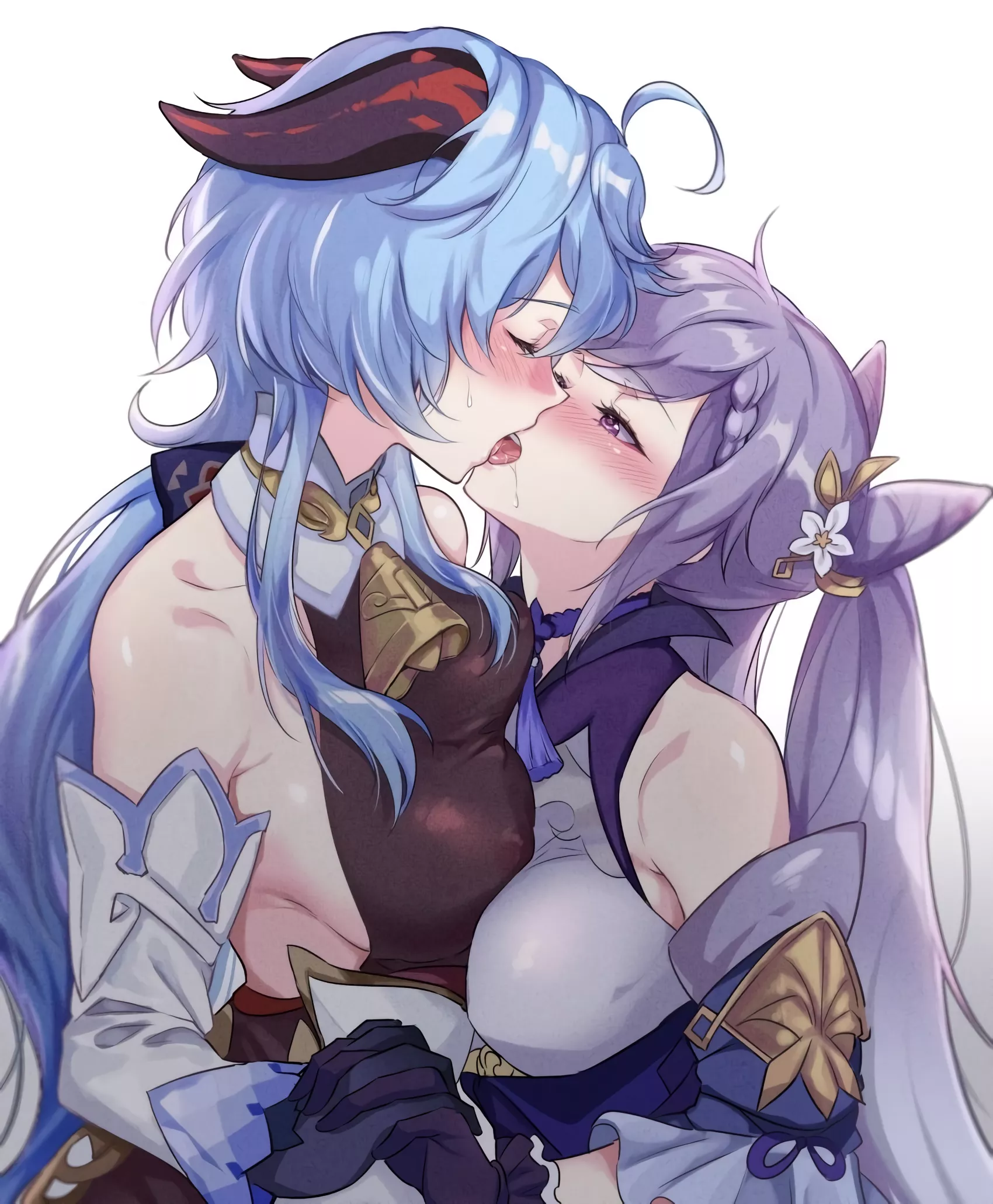[Genshin Impact] Ganyu x Keqing, Kissing~