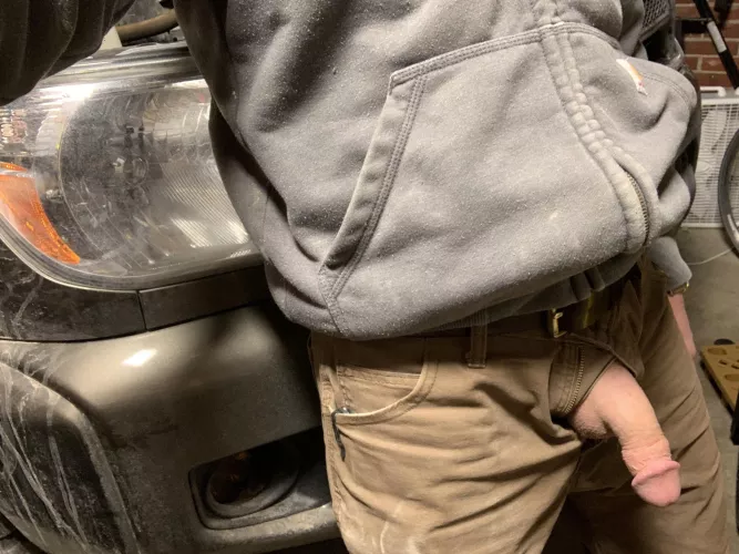 Had my softie out while working in the garage. Can I check your oil?