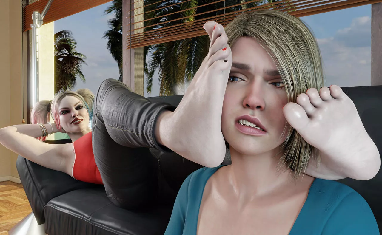 Harley Quinn Bothering Supergirl (dais1984) [DC Comics]