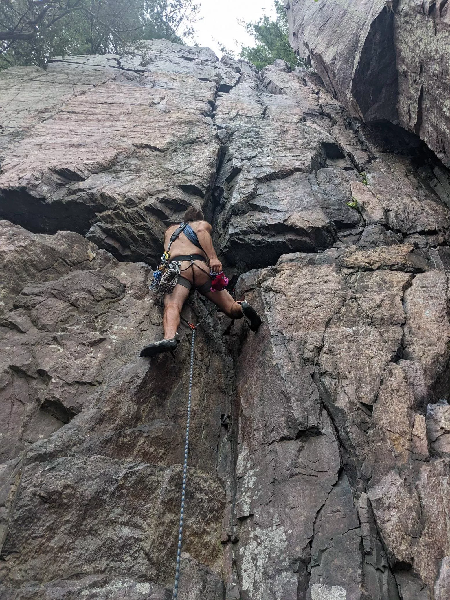 I climbed Birthday Crack for my birthday in my birthday suit