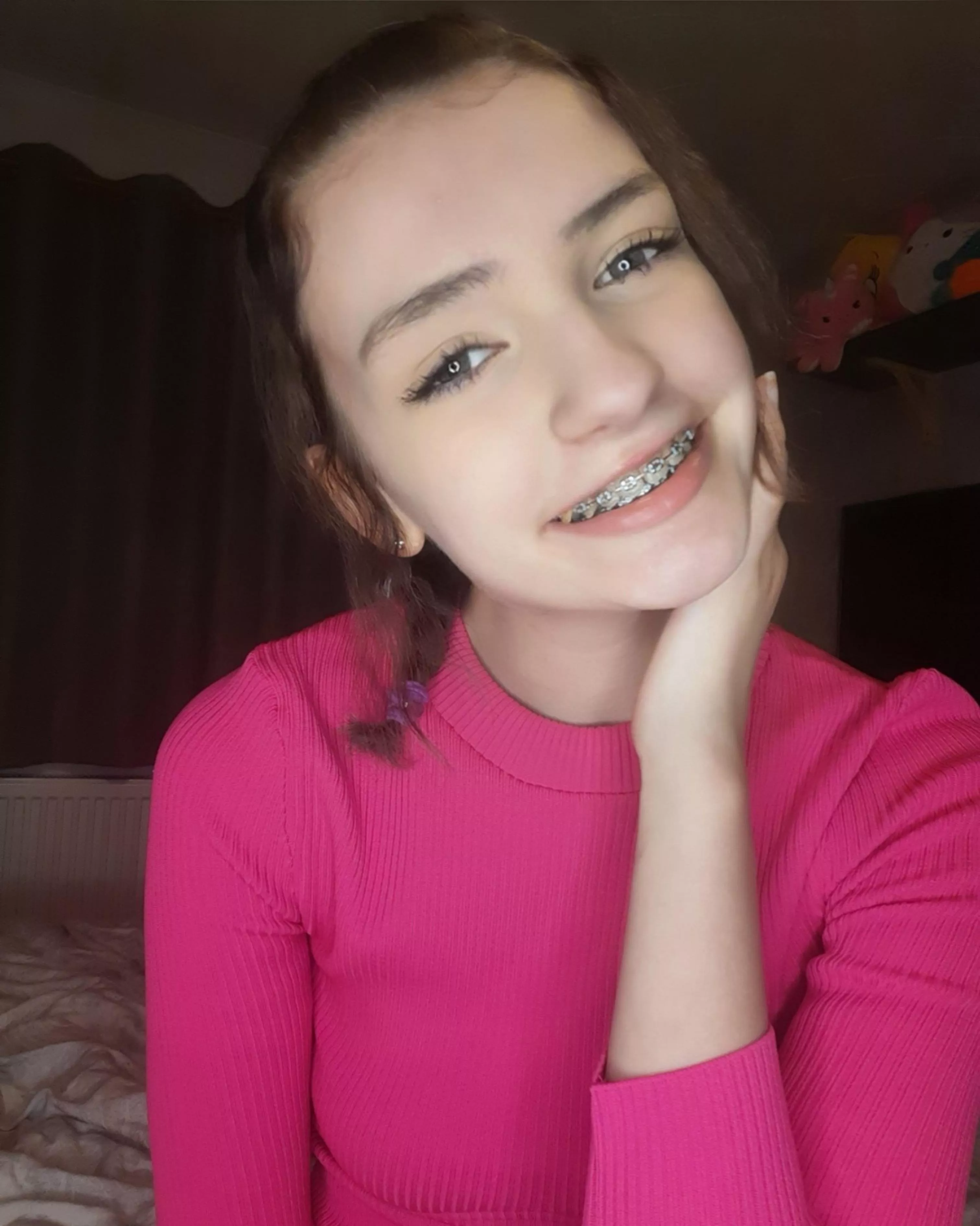 I hope my braces make you cum loads hehe ~♡