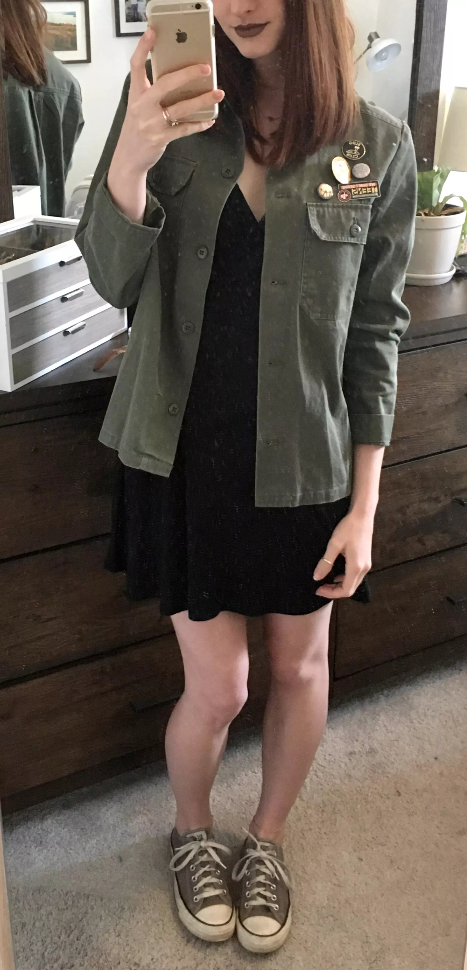 I love mixing dresses with chucks for a grungier look