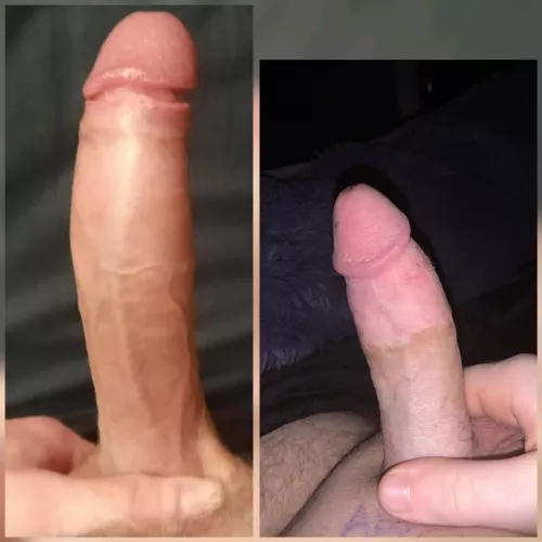 Me(left) vs. u/Puzzleheaded-Wing105 compared 😁 He thinks his dick is pathetic in comparison, what do you think? 😆