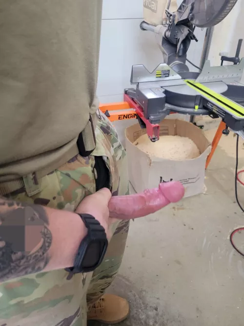 out in the woodshop this morning