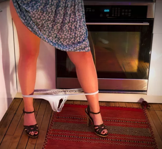 Panties down in the kitchen