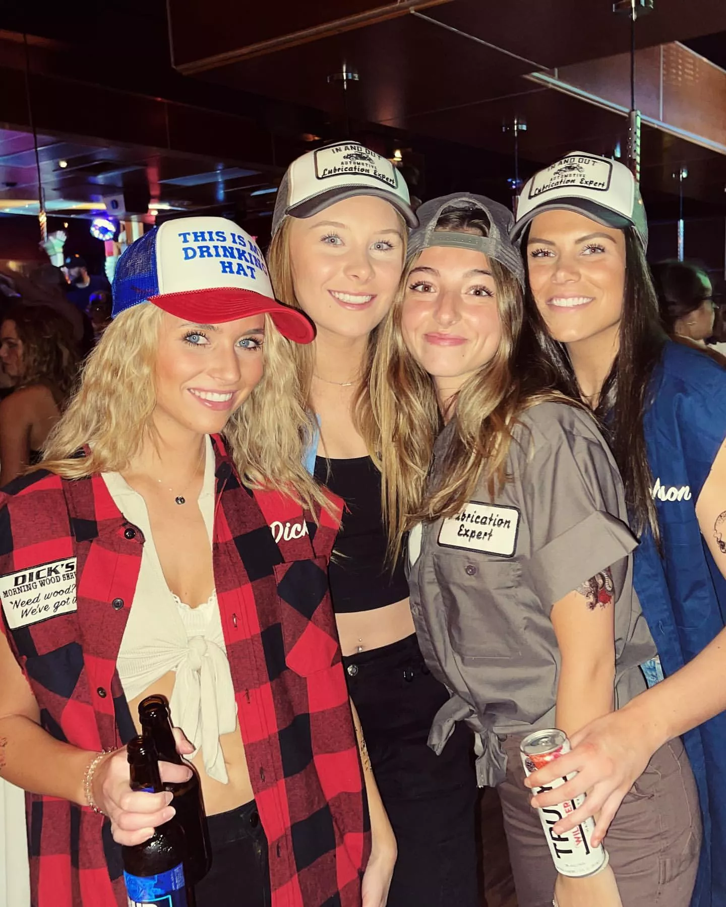 Party in trucker hats