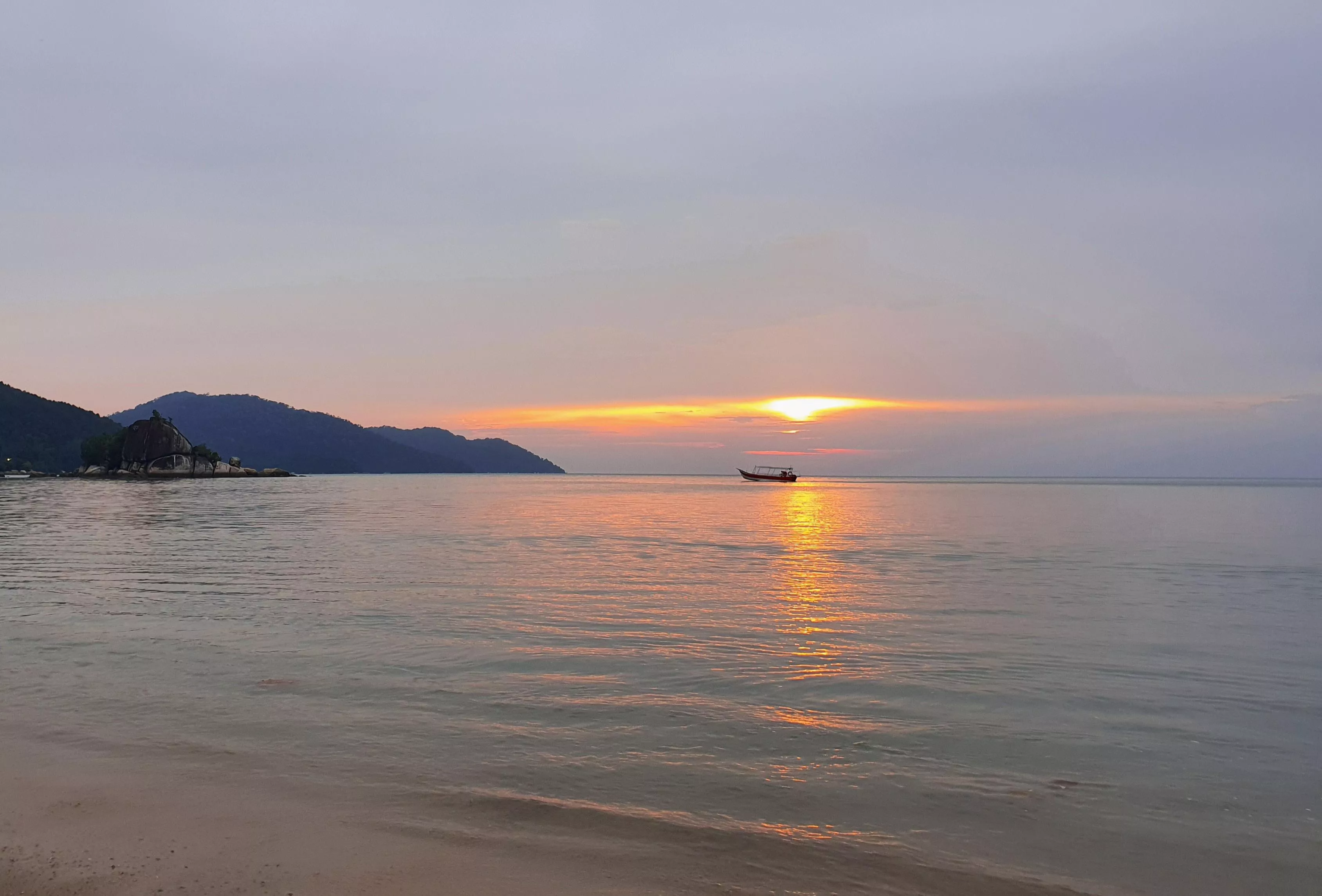 Penang Island beach at sunset