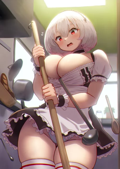 Sirius attempting to clean the kitchen (Maku Ro) [Azur Lane]
