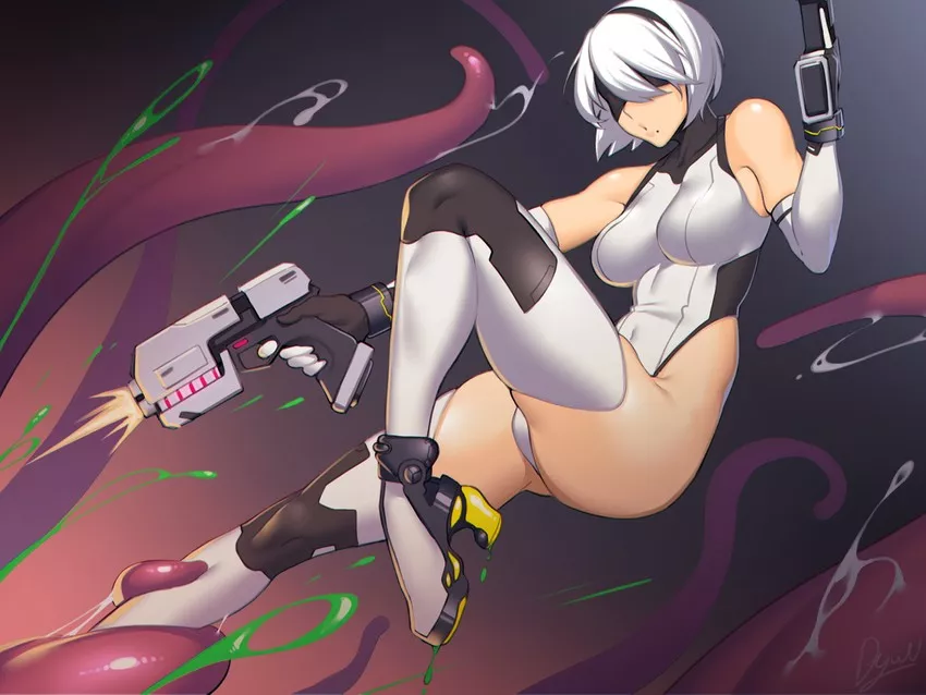 2B fights as Samus (dyun)