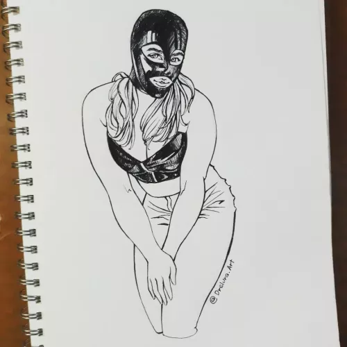 A commission for a latex hood lover. 🖤