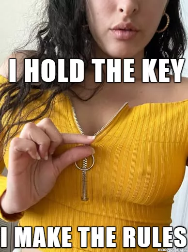 As long as you belong to me, you will stay locked in your chastity cage.