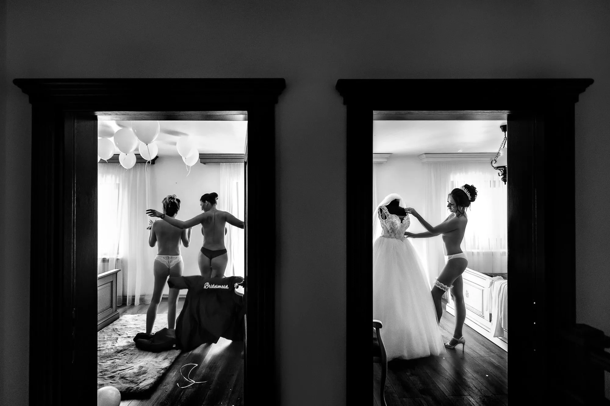 Bride and bridesmaids (bts video as well)