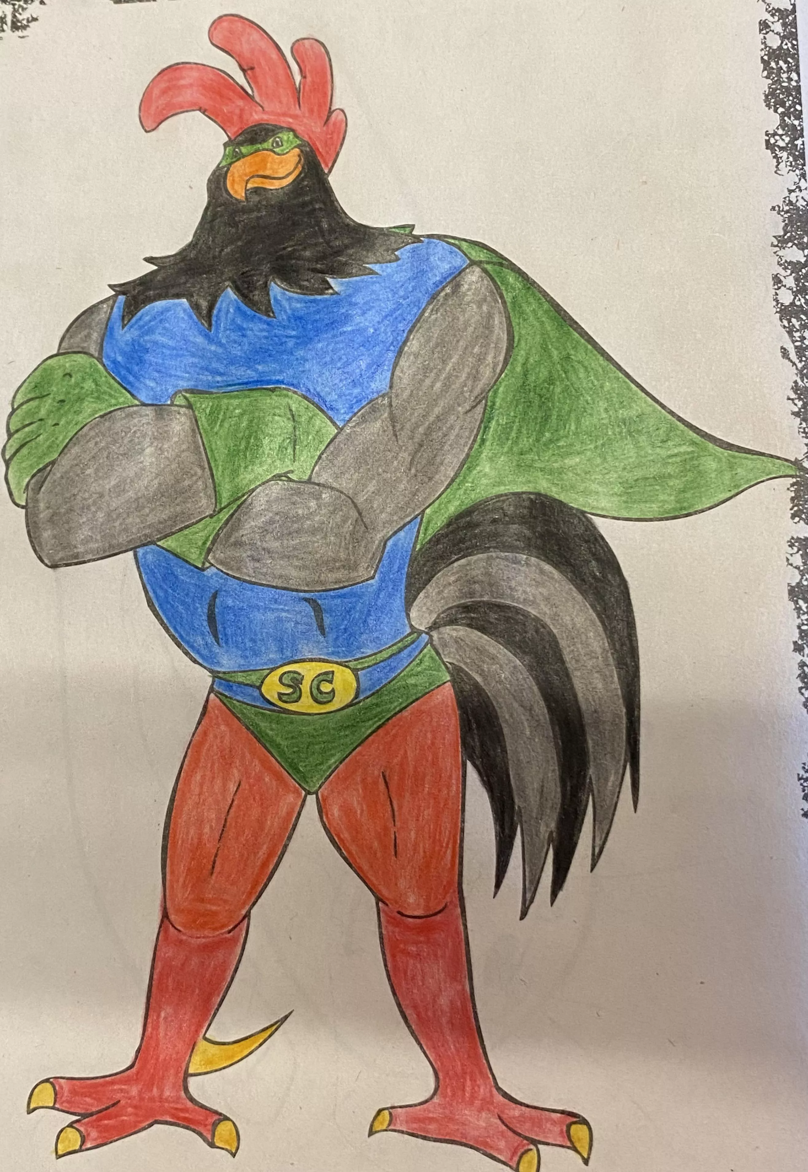 Did some coloring. His name is Super Roost.