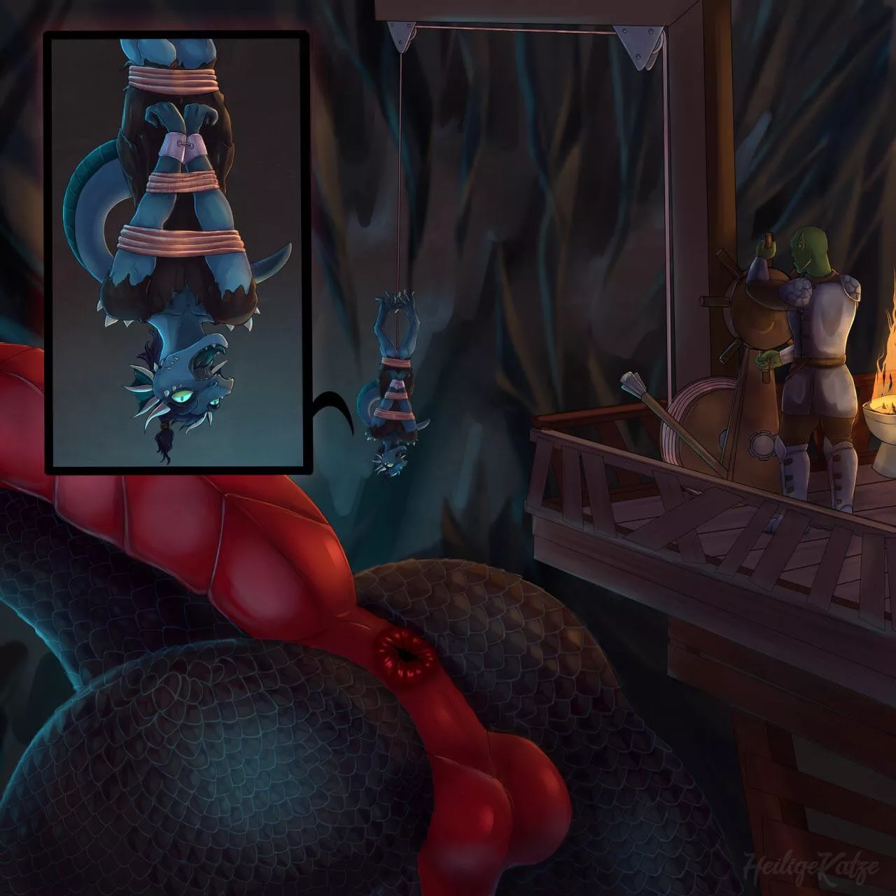 {image} Being lowered into the abyss (Beichtstuhl)