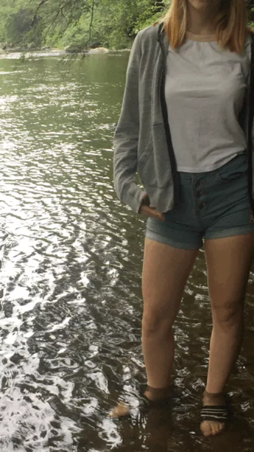 In the river during vacation