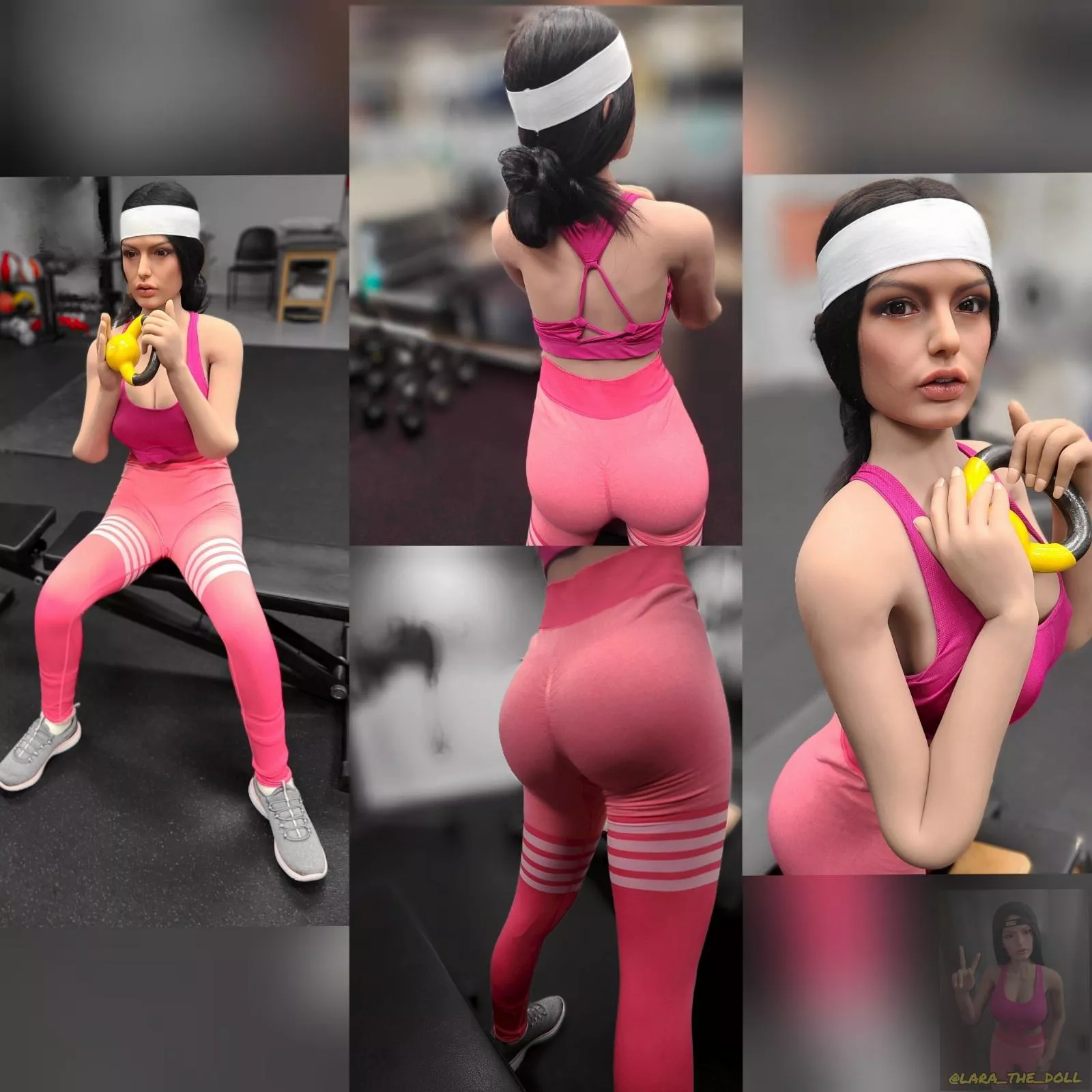 Lara can't lift too heavy as a doll, but that bootie ain't going to maintain itself by skipping leg day.