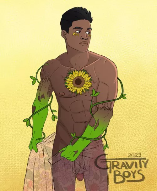 My OC Tiago showing off his…love for nature 🌻 (Gravity Boys link in comments)