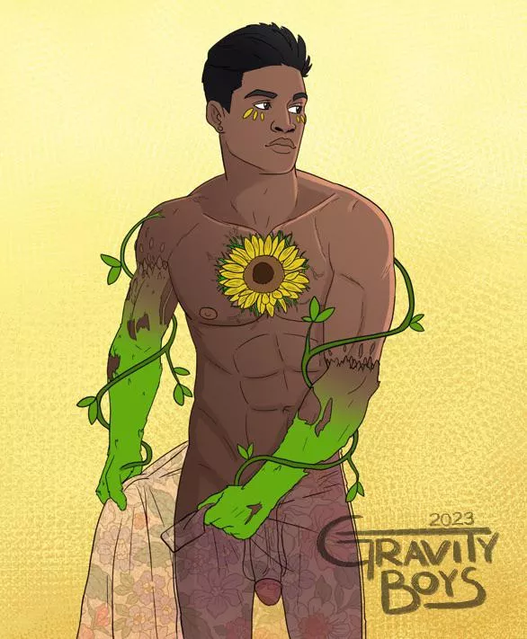 My OC Tiago showing off his…love for nature 🌻 (Gravity Boys link in comments)