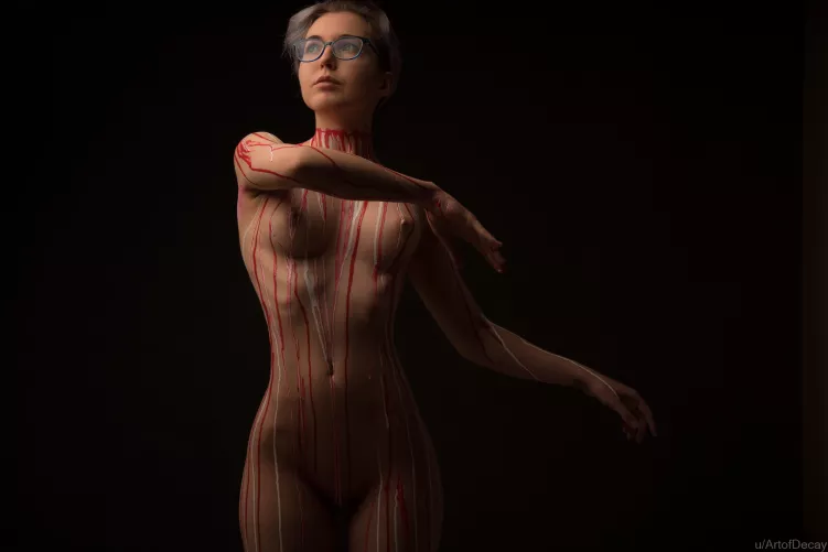 Red & white acrylic on MargoKuz