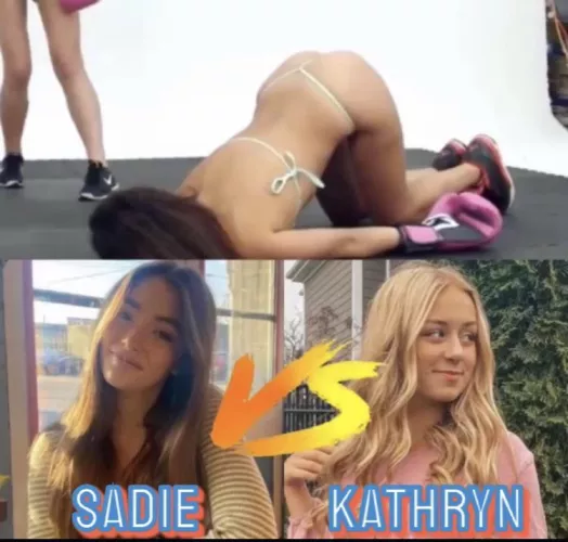 Sadie knocked out with her butt in the air after a brutal jab by Kathryn