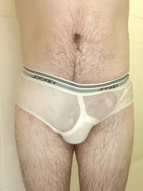 Showered in my tighty whities