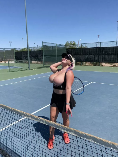 Showing off to the other tennis players