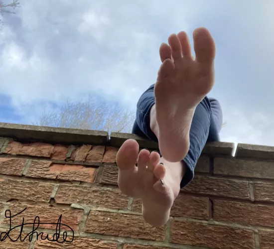 Under my feet, like my soles from this angle?